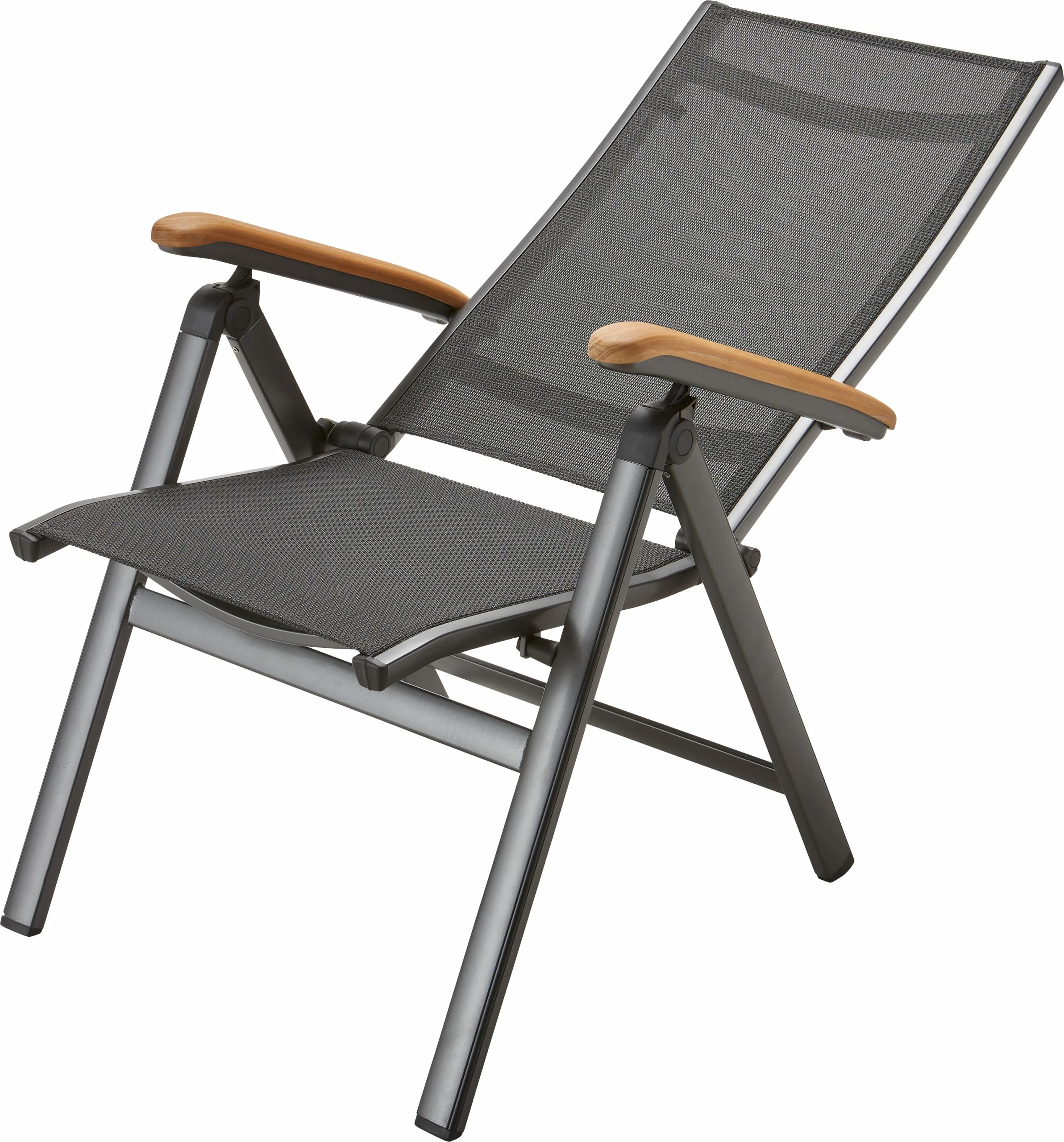 MWH Klappstuhl Reno Aluminium Mit Teak Armlehnen 3 MWH Klappstuhl Reno Aluminium Mit Teak Armlehnen