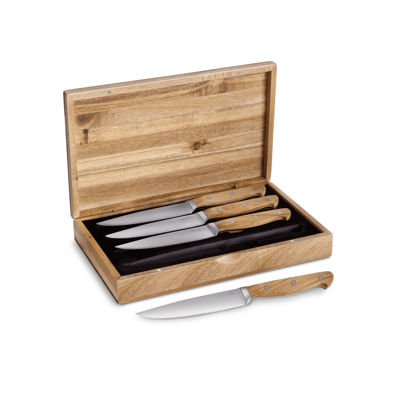 Springlane Steakmesserset Mit Olivenholzgriffen — 4-tlg. 3 Springlane Steakmesserset Mit Olivenholzgriffen — 4-tlg.