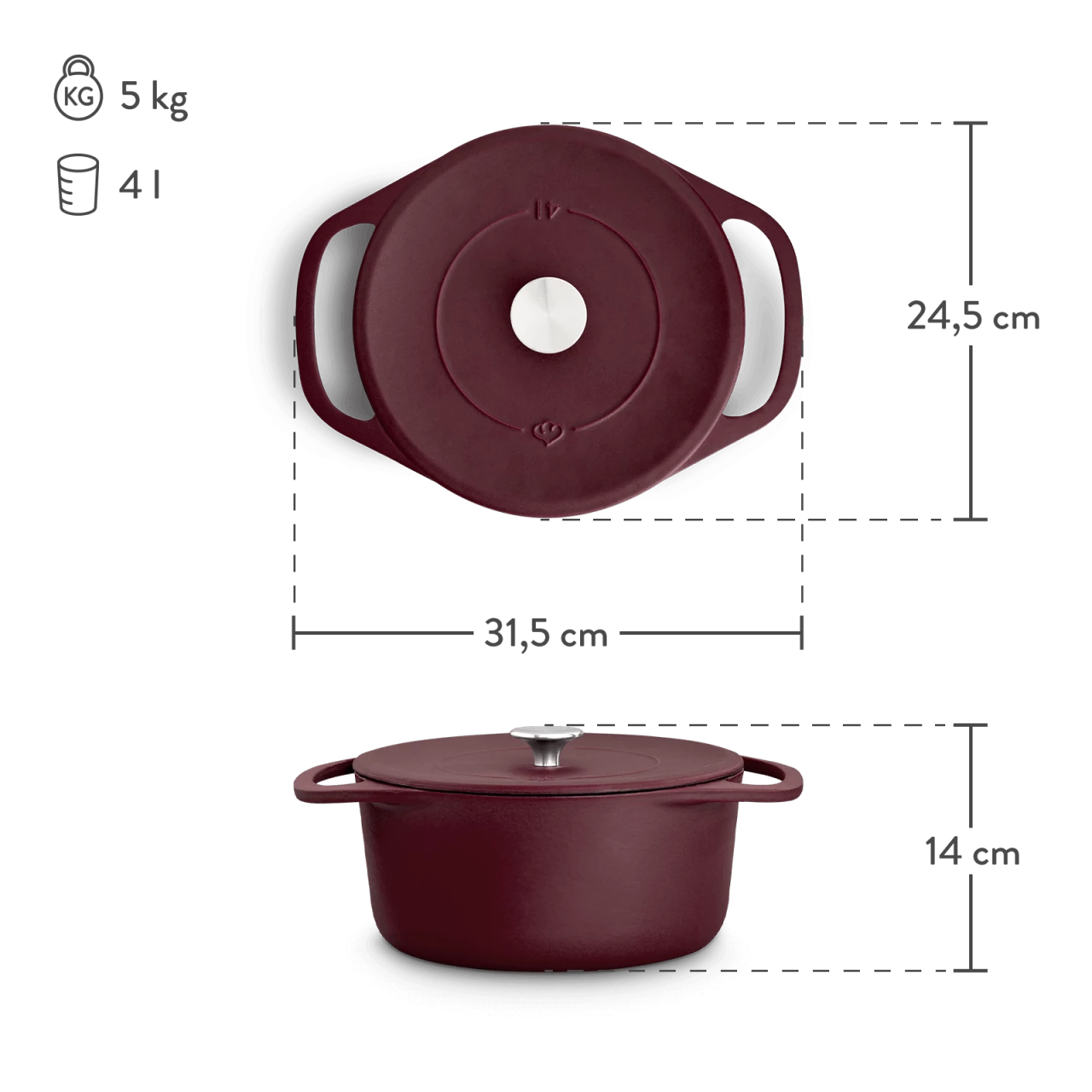 Springlane Gusseisen Cocotte — Rund 24 Cm 4 Springlane Gusseisen Cocotte — Rund 24 Cm – Bild 2