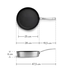 KitchenAid Sales -KitchenAid Sales 943438 Edelstahlpfanne 28cm Freisteller Masse 1280x1280