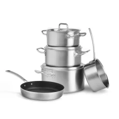 TimMälzer Tims Edelstahl Topfset 4-tlg. Inkl. Edelstahl Bratpfanne 24 Cm