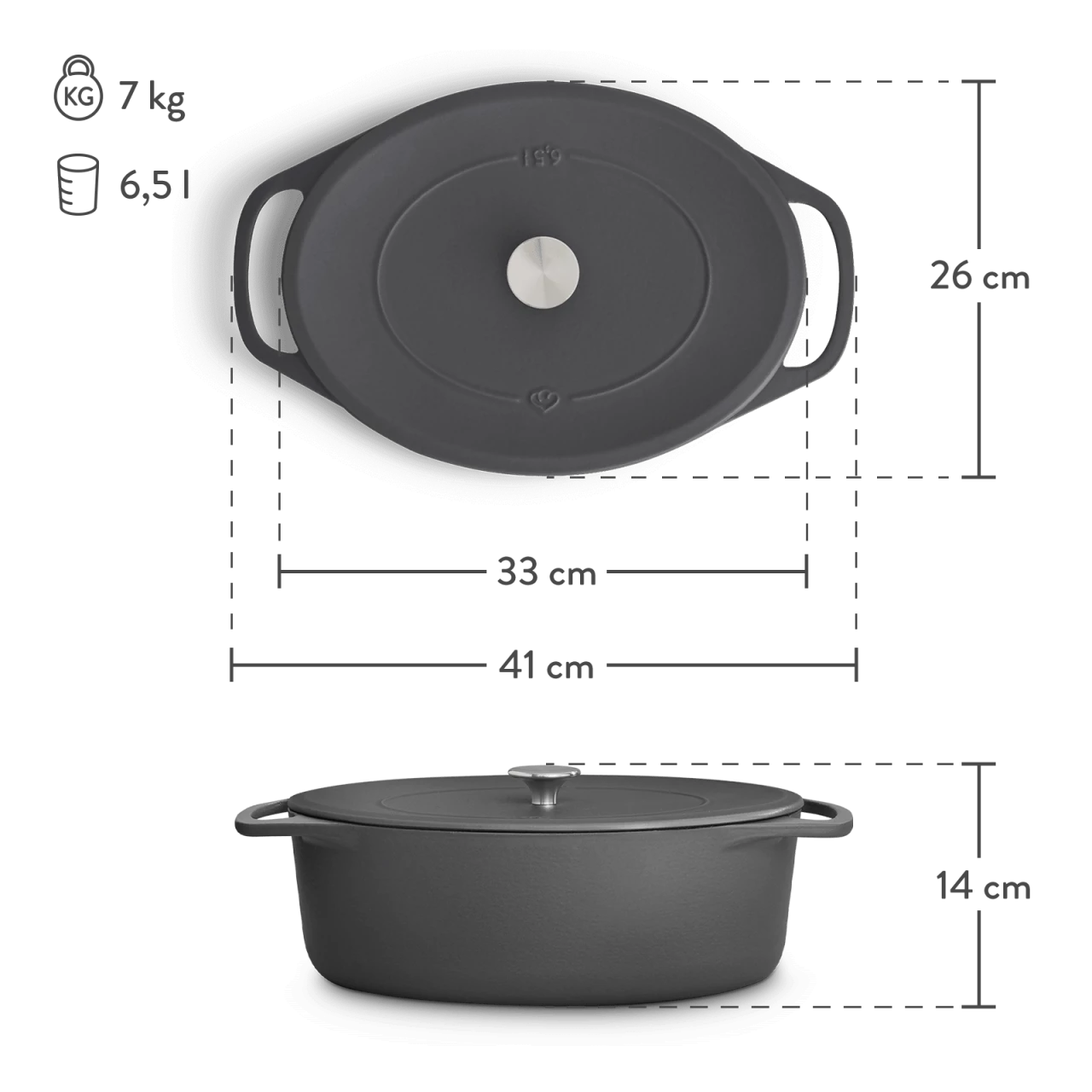 Springlane Gusseisen Cocotte — Oval 33 Cm 4 Springlane Gusseisen Cocotte — Oval 33 Cm – Bild 2