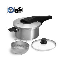 Springlane Edelstahl Schnellkochtopf — 4,0 L Inkl. Dampfgarer Und Glasdeckel