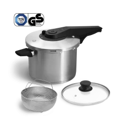 Springlane Edelstahl Schnellkochtopf — 6,0 L Inkl. Dampfgarer Und Glasdeckel