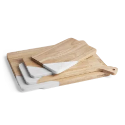 Springlane Schneide- Und Servierbrett Komplett-Set Holz & Marmor